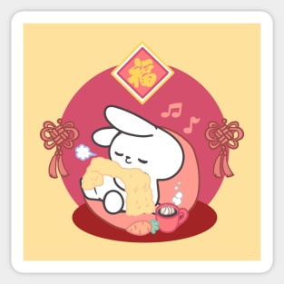 Lunar New Year Warmth and Wishes from Loppi Tokki bunny Sticker